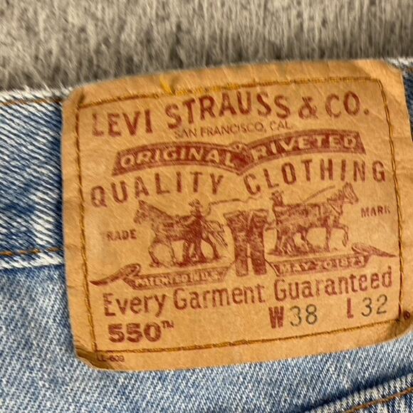 VTG Levi's 550 Relaxed Fit Jeans Men's 38x32 Medium Wash Y2K 2000's Distressed - Picture 10 of 12